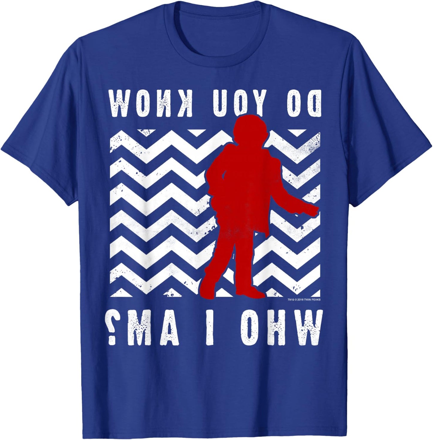 Twin Peaks Do You Know Who I Am Vintage Mystery Logo T-Shirt - T-Shirt | Royal