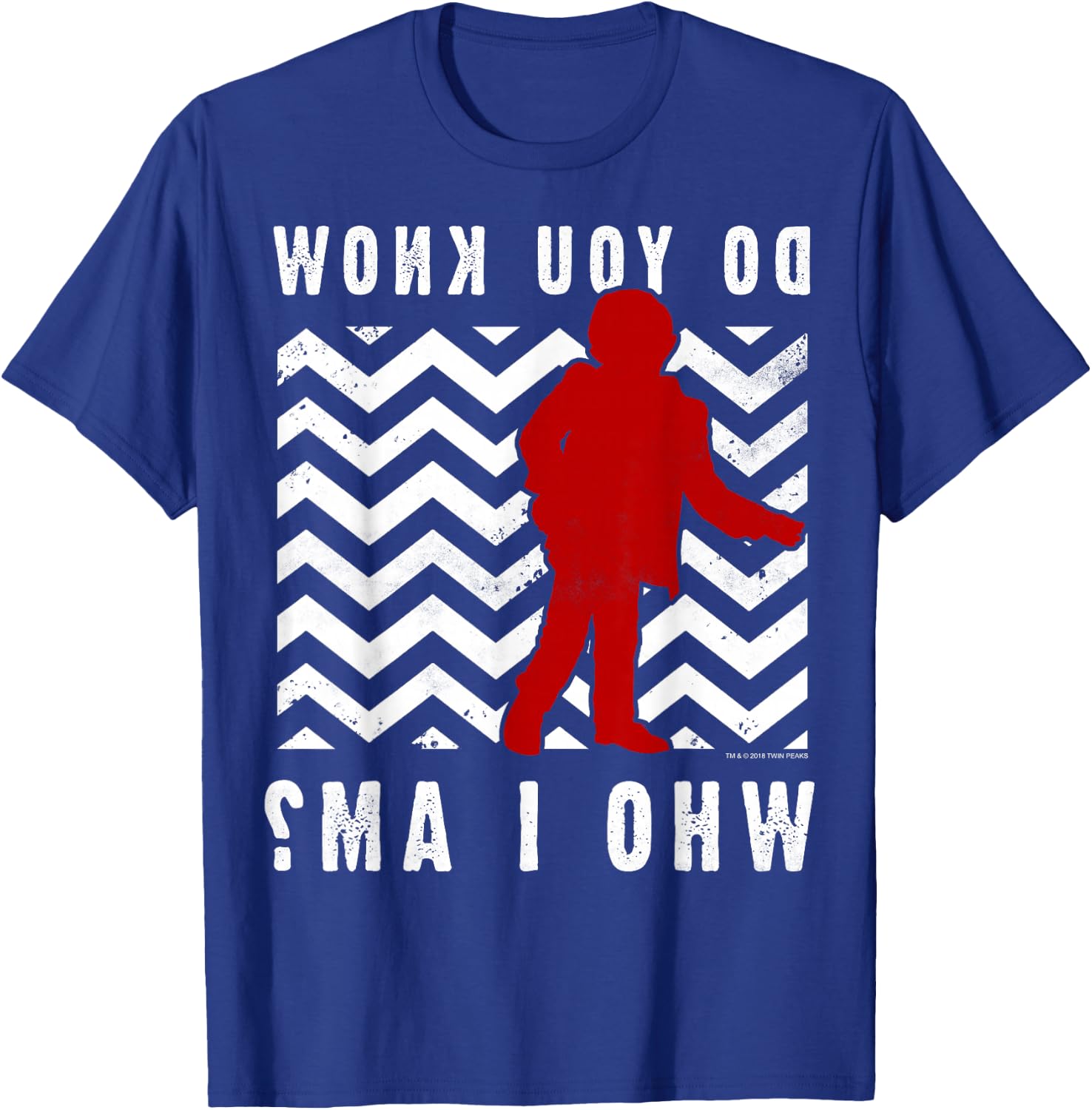 Twin Peaks Do You Know Who I Am Vintage Mystery Logo T-Shirt - T-Shirt | Royal
