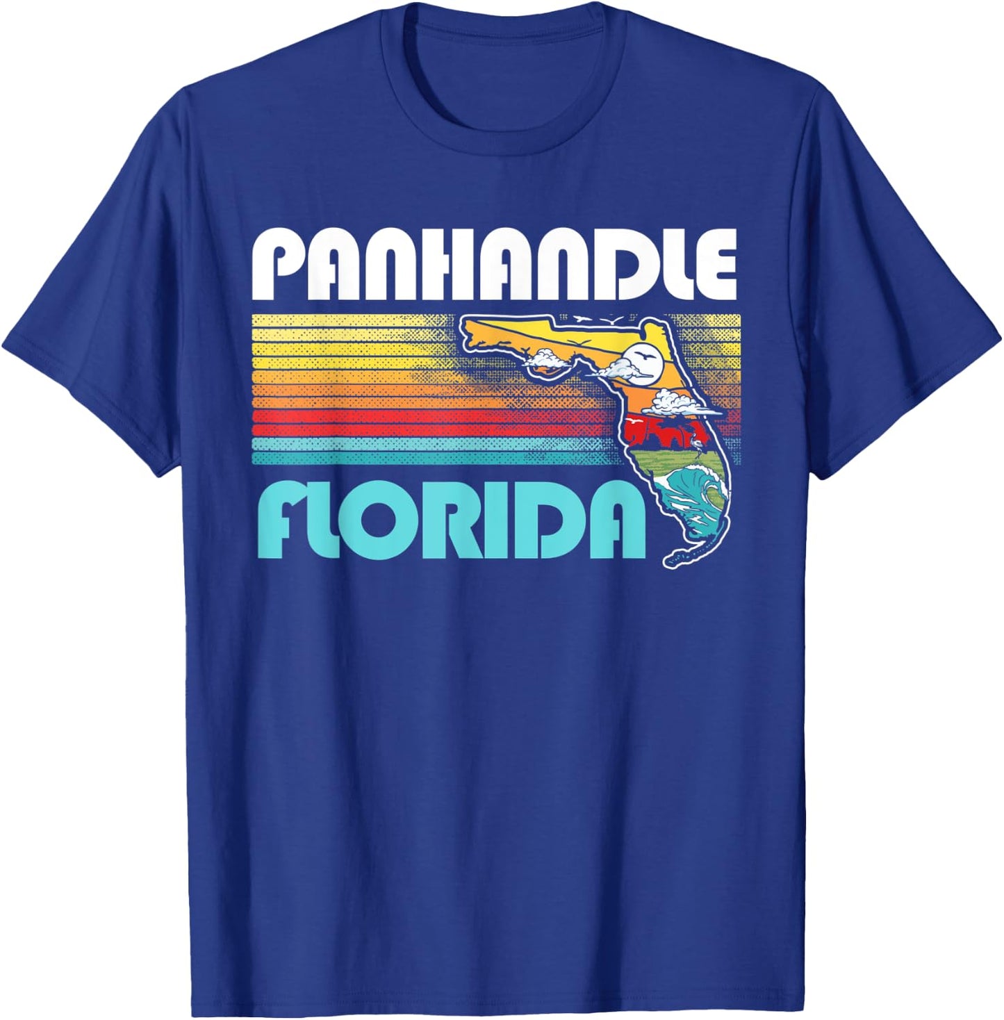 Panhandle Vintage Florida Nature & Outdoors Retro Graphic T-Shirt - T-Shirt | Royal