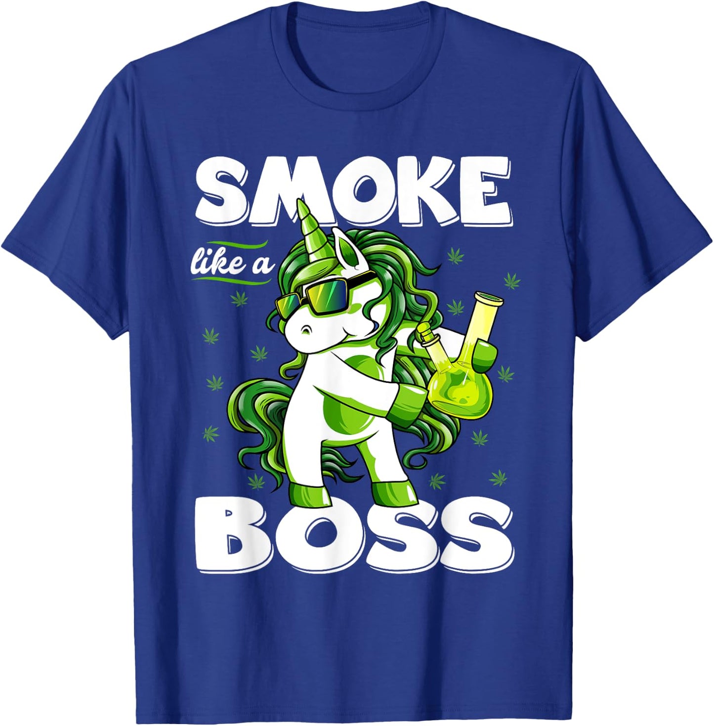 Funny 420 Marijuana Weed T Shirts -Adults Black Small Modern Round Collar Short Sleeve 420 Unicorn Floss Like A Boss Weed Pot Leaf Marijuana T-Shirt - T-Shirt | Royal