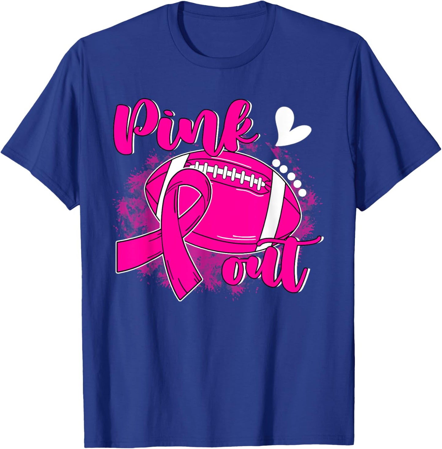 Pink Out Breast Cancer Awareness Football Pink Ribbon Women T-Shirt - T-Shirt | Royal