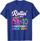 10th Birthday Shirt Girl 10 Year Old Roller Skate Skating T-Shirt - T-Shirt | Royal
