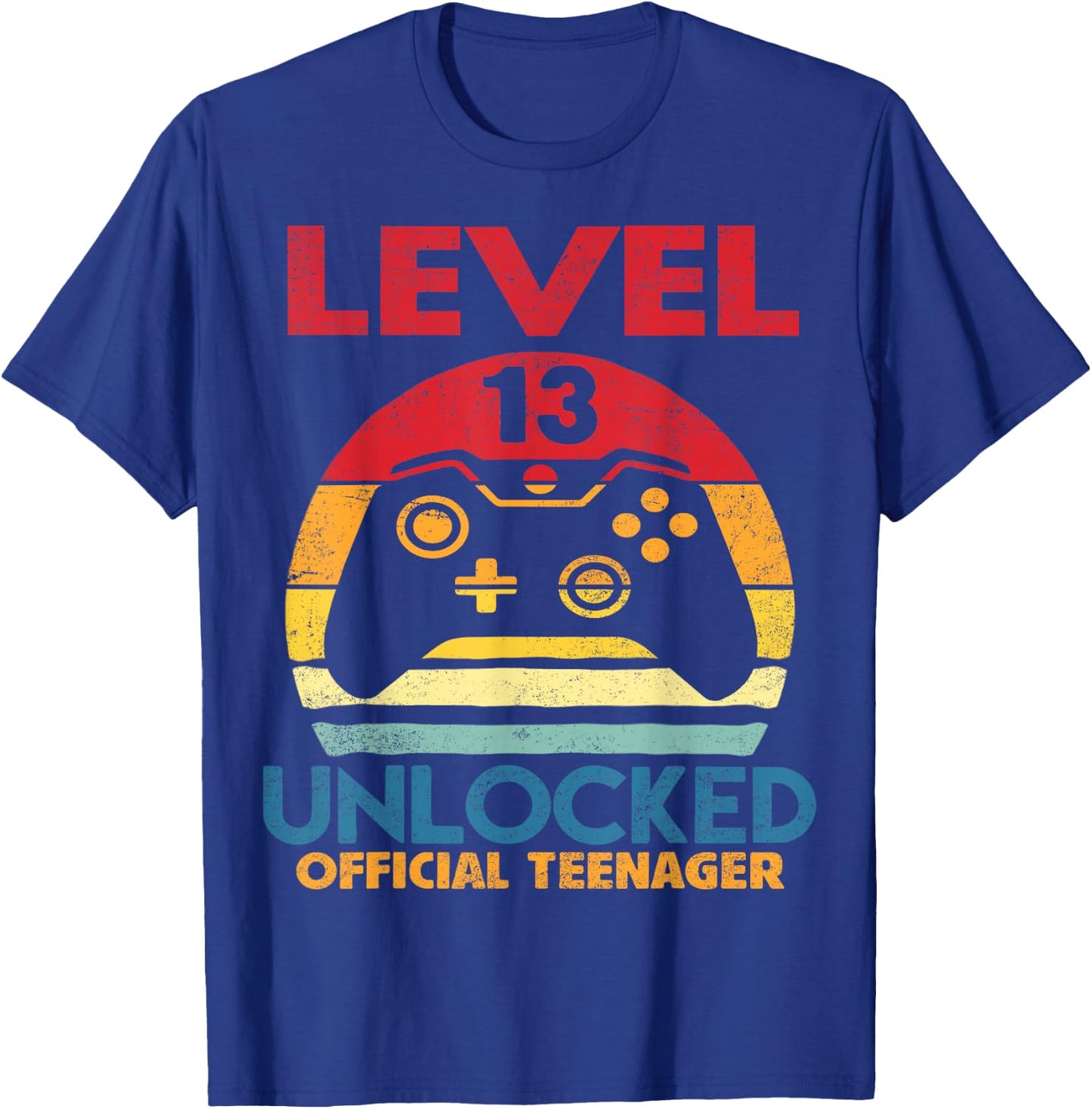 Official Teenager 13th Birthday Boy Shirt Level 13 Unlocked T-Shirt - T-Shirt | Royal