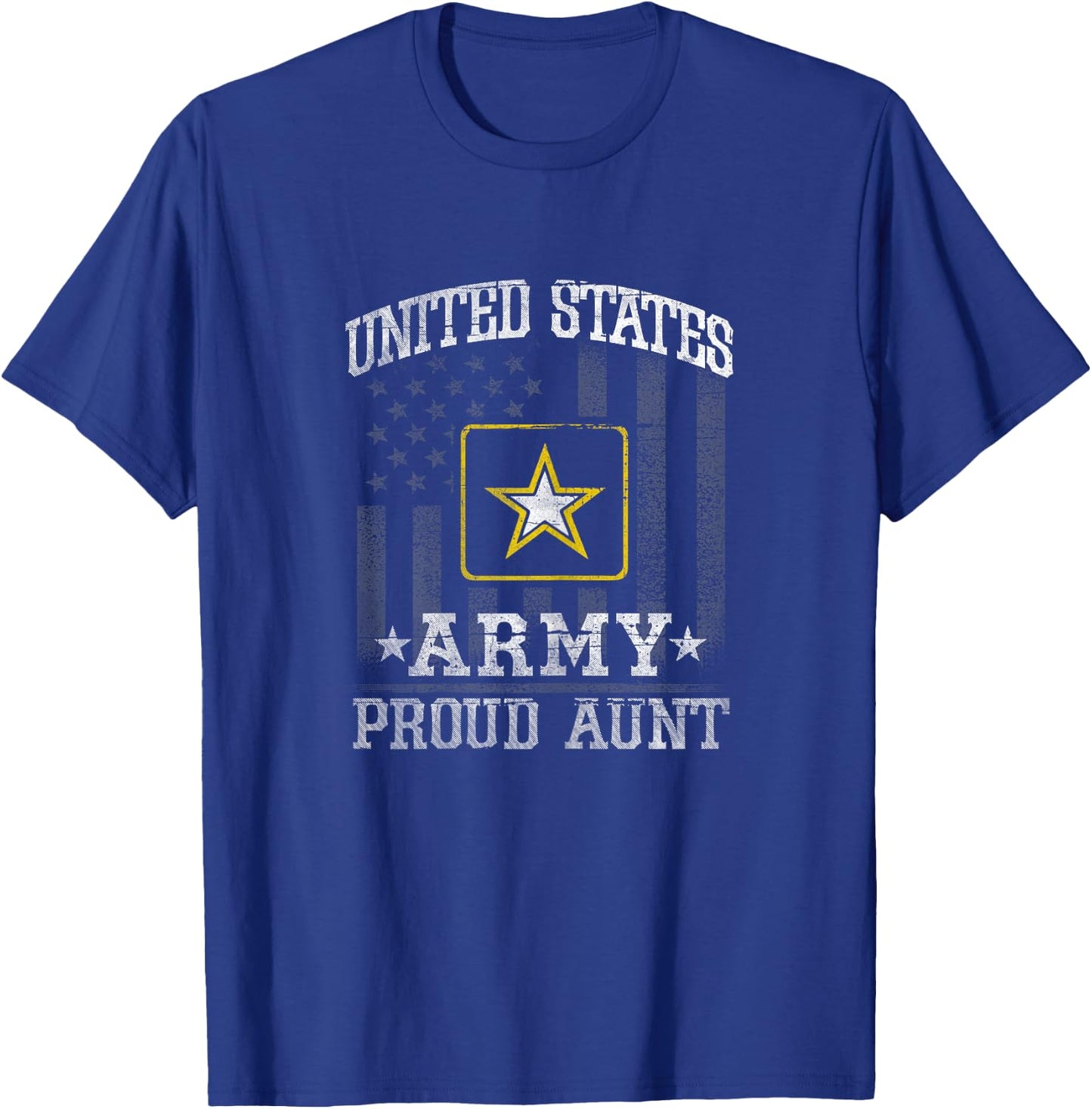 U.S. Army Gift Vintage Modern US Army Proud Aunt , Black, X-Small, Women, Short Sleeve, , Birthday Theme Women's T-Shirt - T-Shirt | Royal