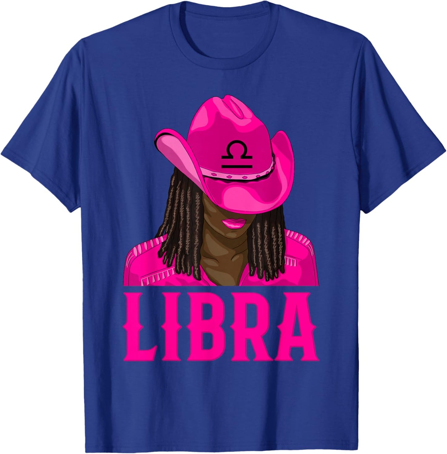Libra Western Cowgirl African American Black Women T-Shirt - T-Shirt | Royal