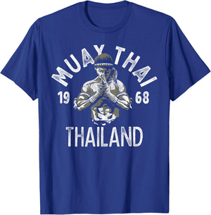Muay Thai Thailand Vintage Tiger Fighter Training Gift T-Shirt - T-Shirt | Royal