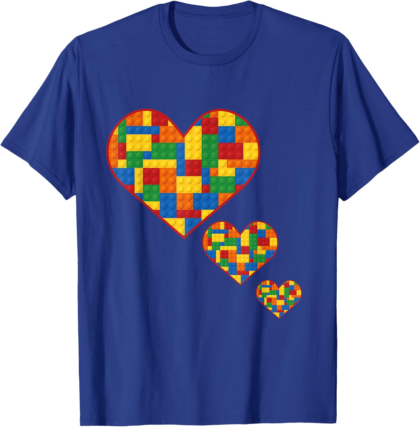 Master Builder Block Brick Building Heart Valentines Day T-Shirt - T-Shirt | Royal