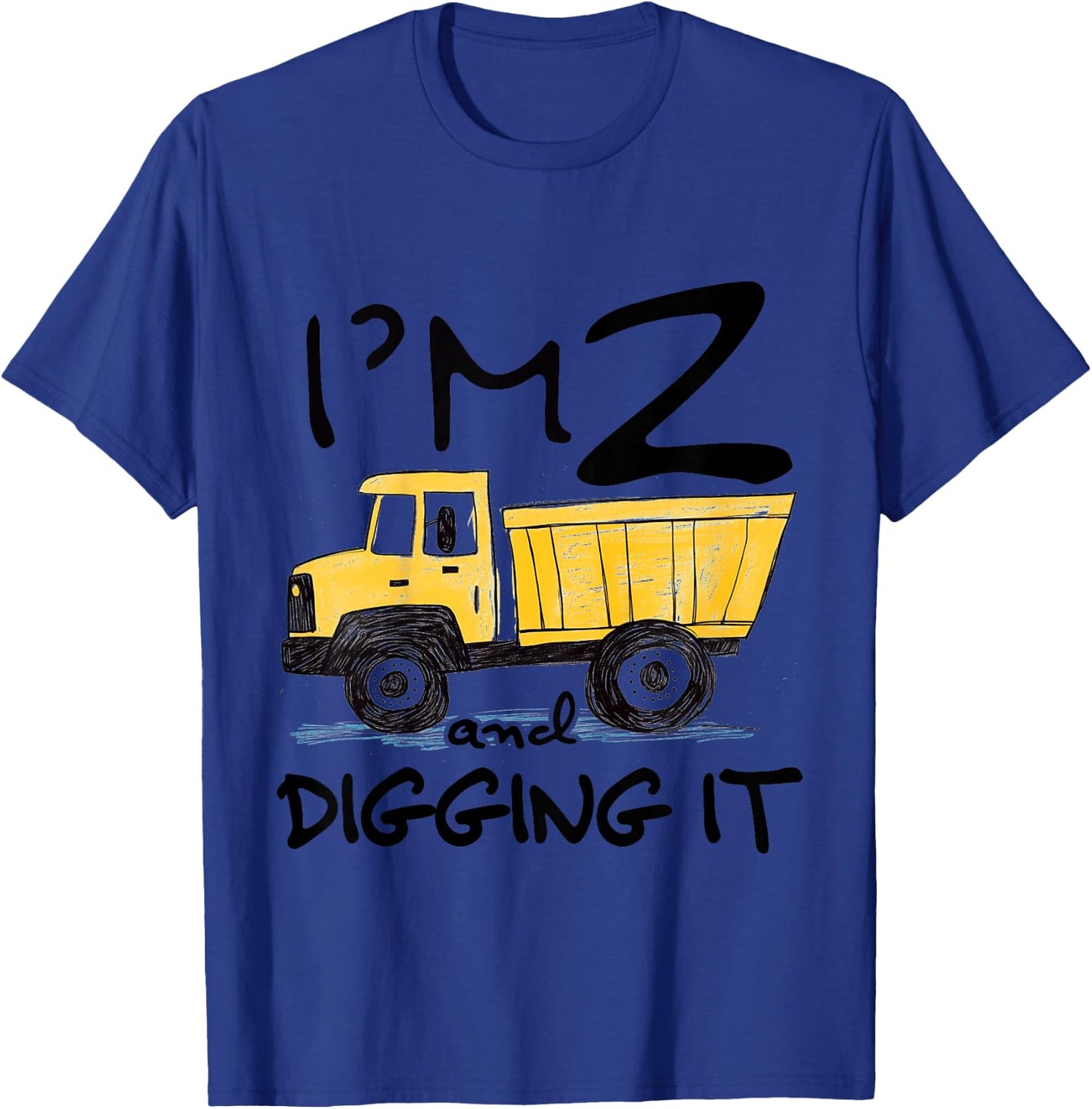 Kids Two Construction 2nd Birthday Gifts Second Boy 2 Years Old T-Shirt - T-Shirt | Royal