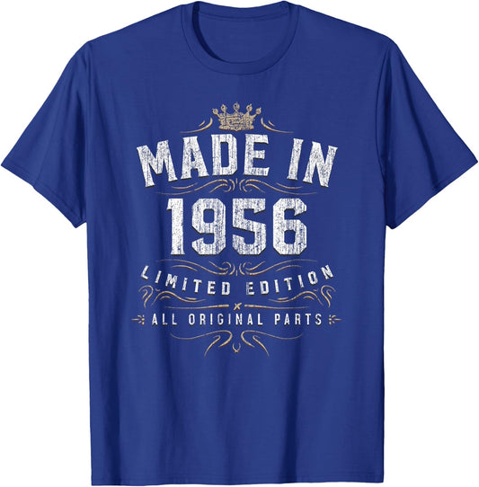 Made In 1956 T Shirt - All Original Parts 63rd Birthday Gift T-Shirt - T-Shirt | Royal