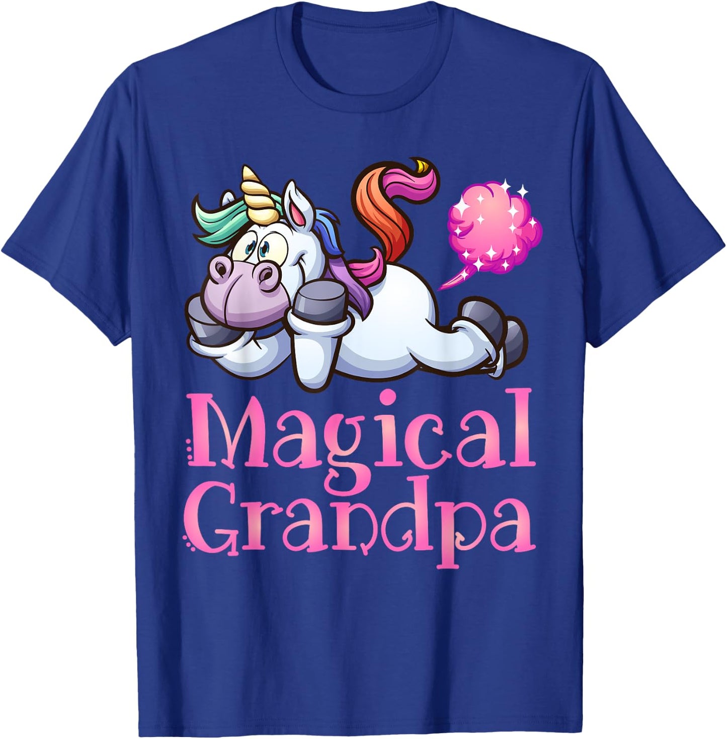 Funny Magical Grandpa, FARTING Rainbow Unicorn, Magic Gift T-Shirt - T-Shirt | Royal