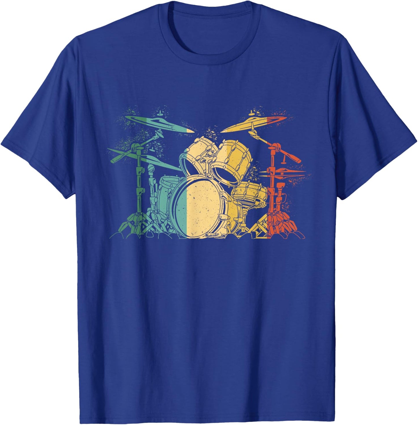 Drummer Retro Vintage Drum Set Drummers Men Drumming T-Shirt - T-Shirt | Royal