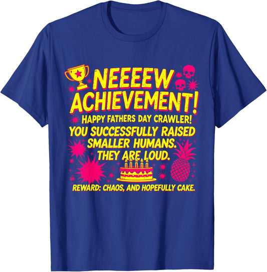 Funny Fathers Day Crawler New Achievement Gamer Dad T-Shirt - T-Shirt | Royal