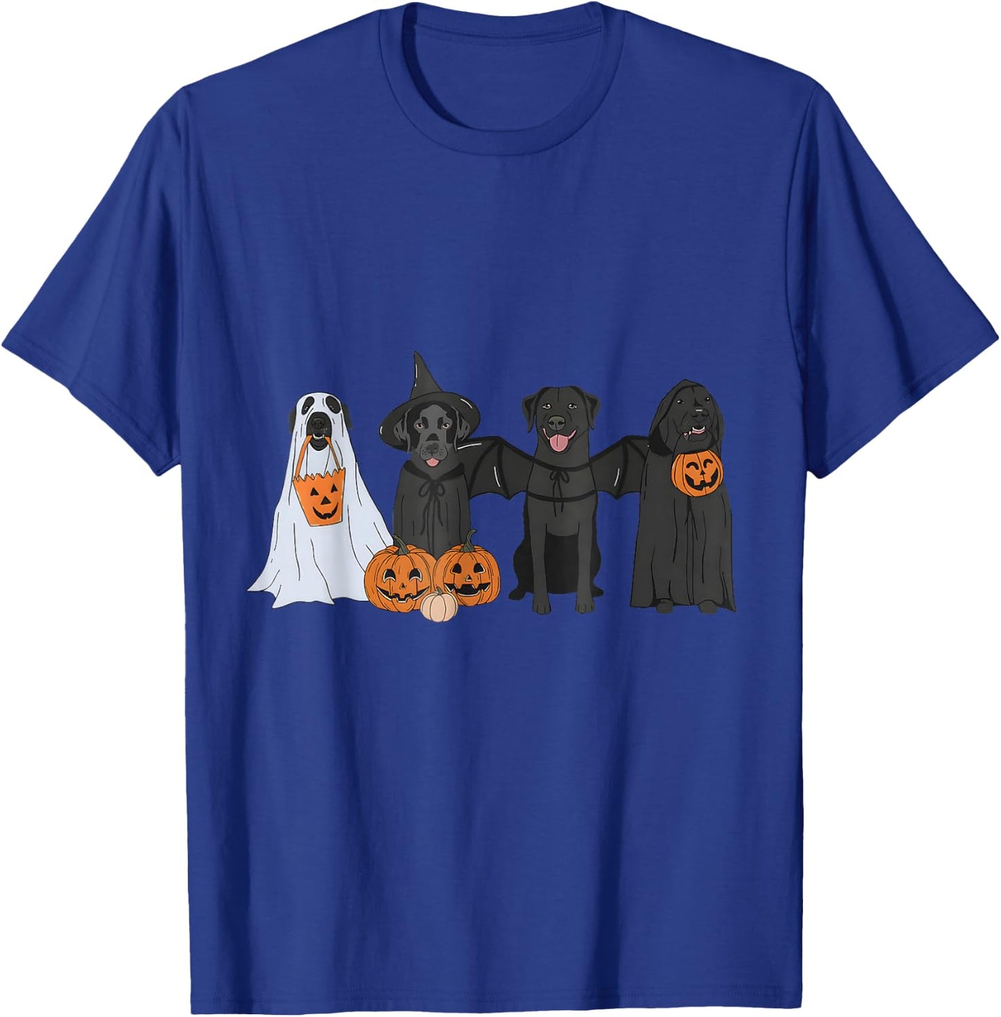 Black Labrador Halloween Ghost pumpkin T-Shirt - T-Shirt | Royal