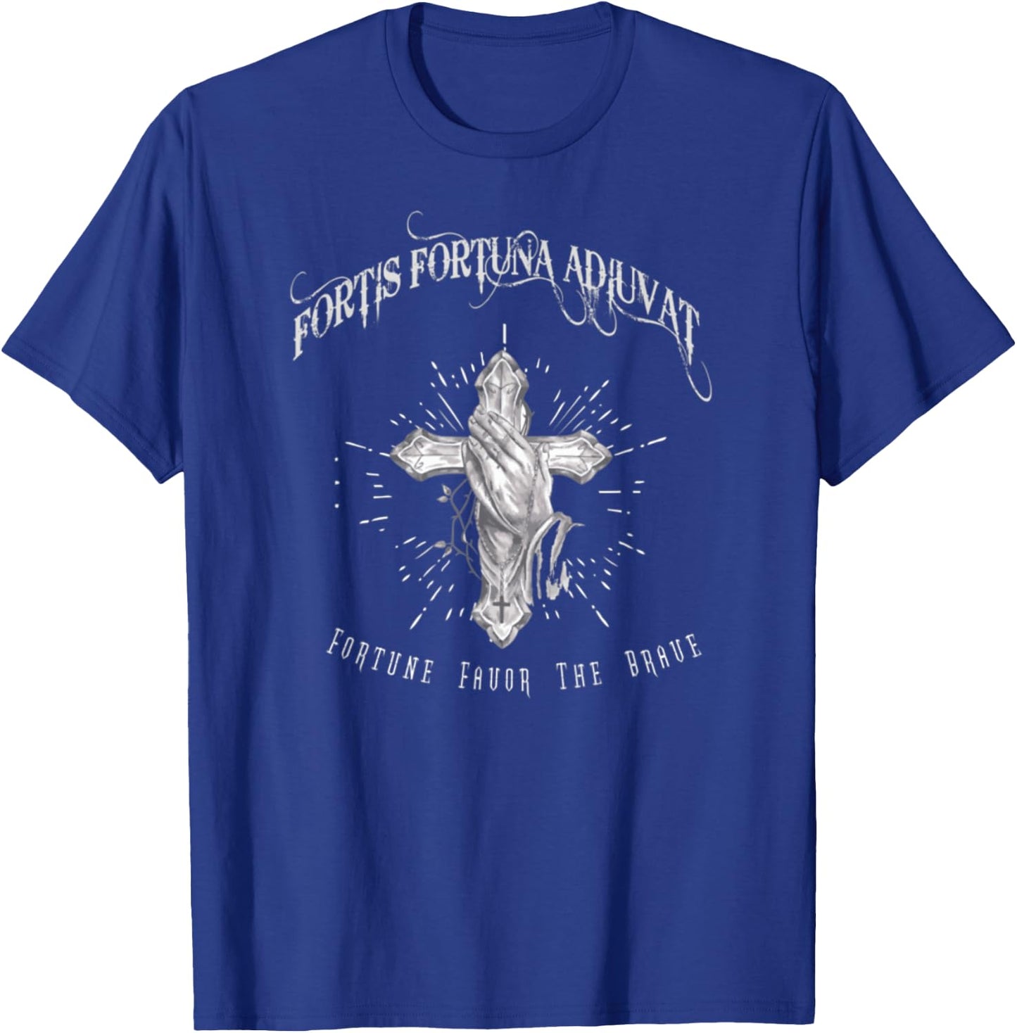 Fortis Fortuna Adiuvat Cross And Hand Tattoo T-Shirt - T-Shirt | Royal