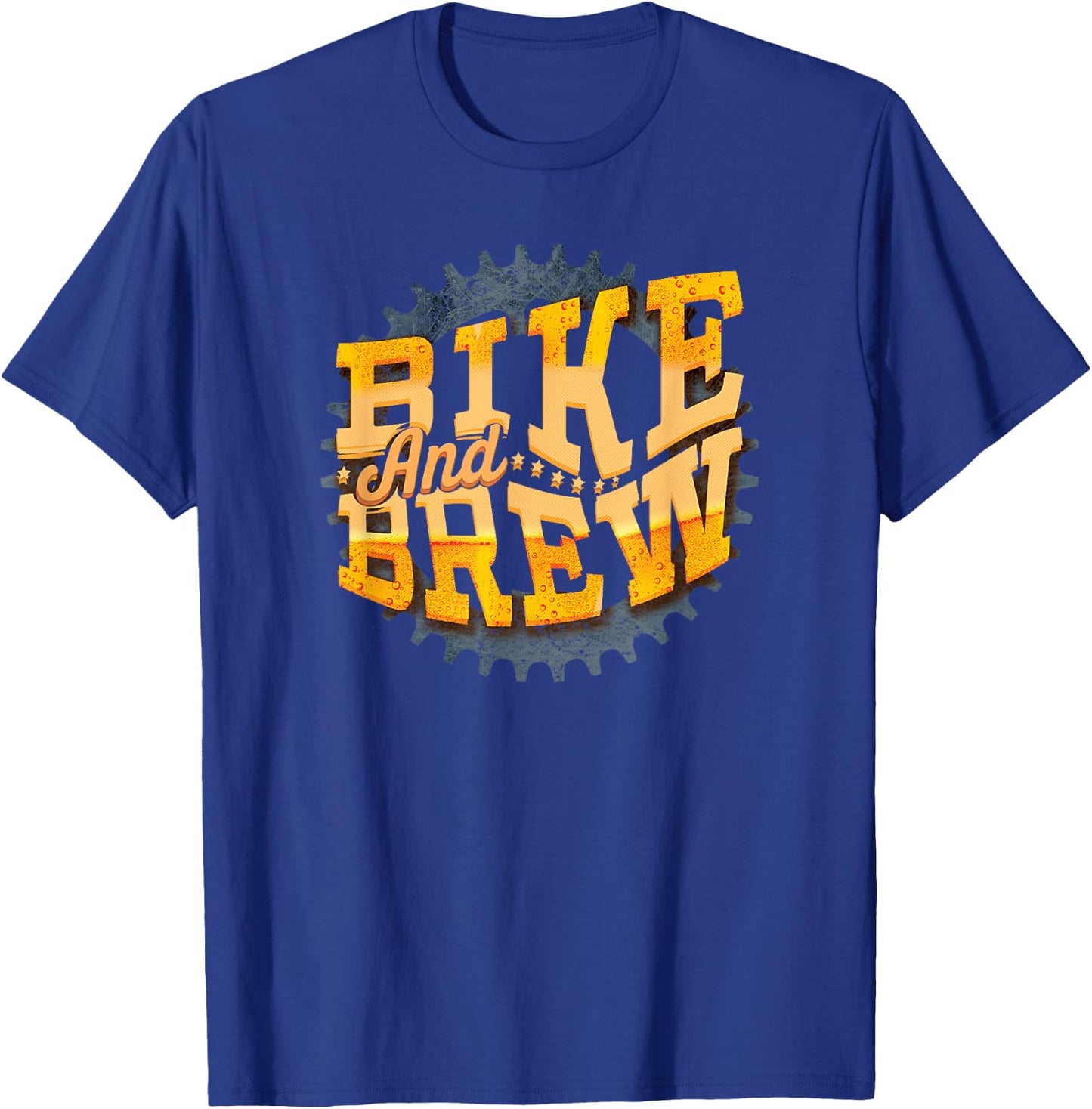 Bike And Brew | Biking Shirt Funny Bike Beer Shirt T-Shirt - T-Shirt | Royal