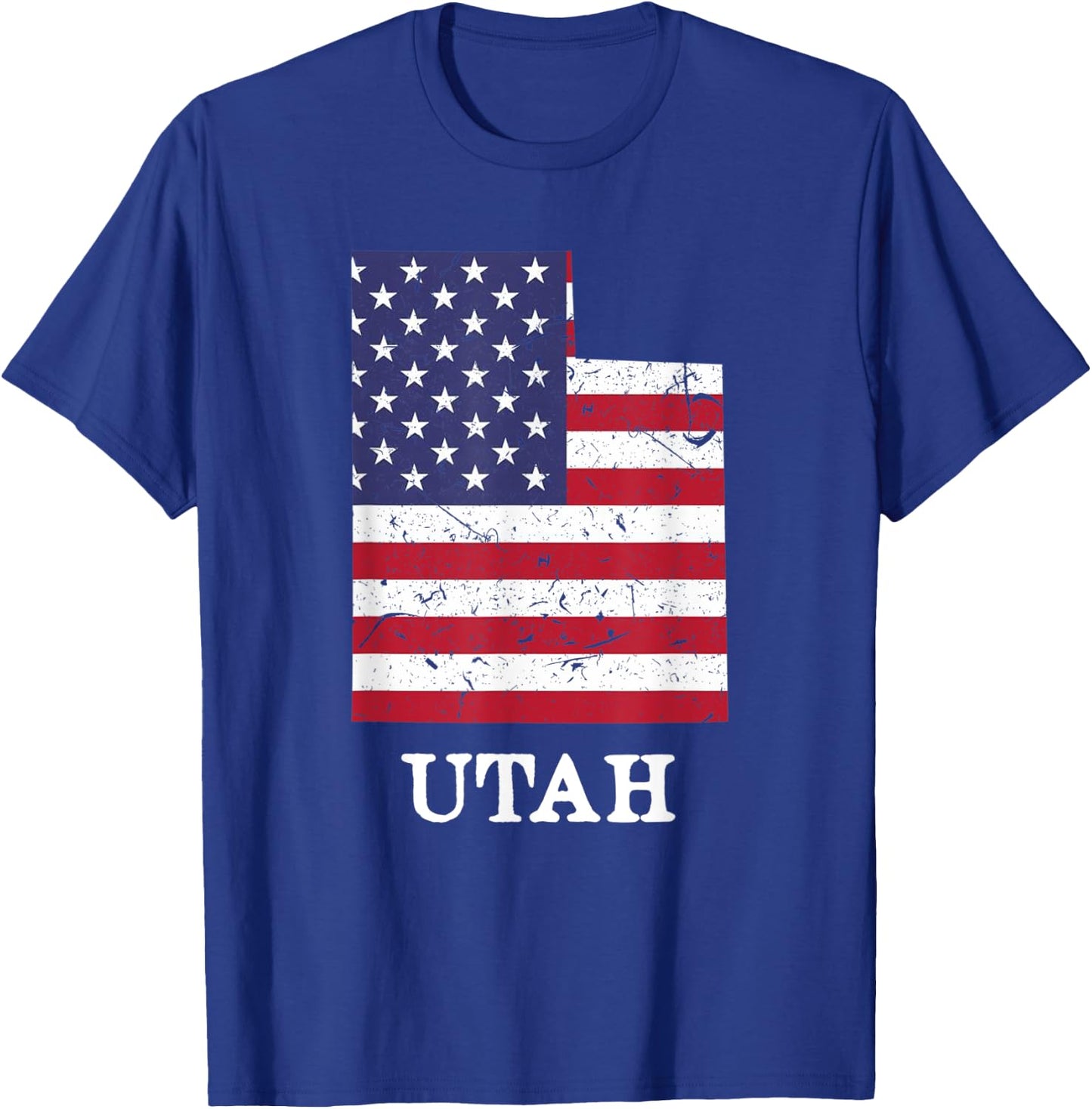 Utah Map State American Flag Shirt 4th Of July Pride Kids Men T-Shirt - T-Shirt | Royal