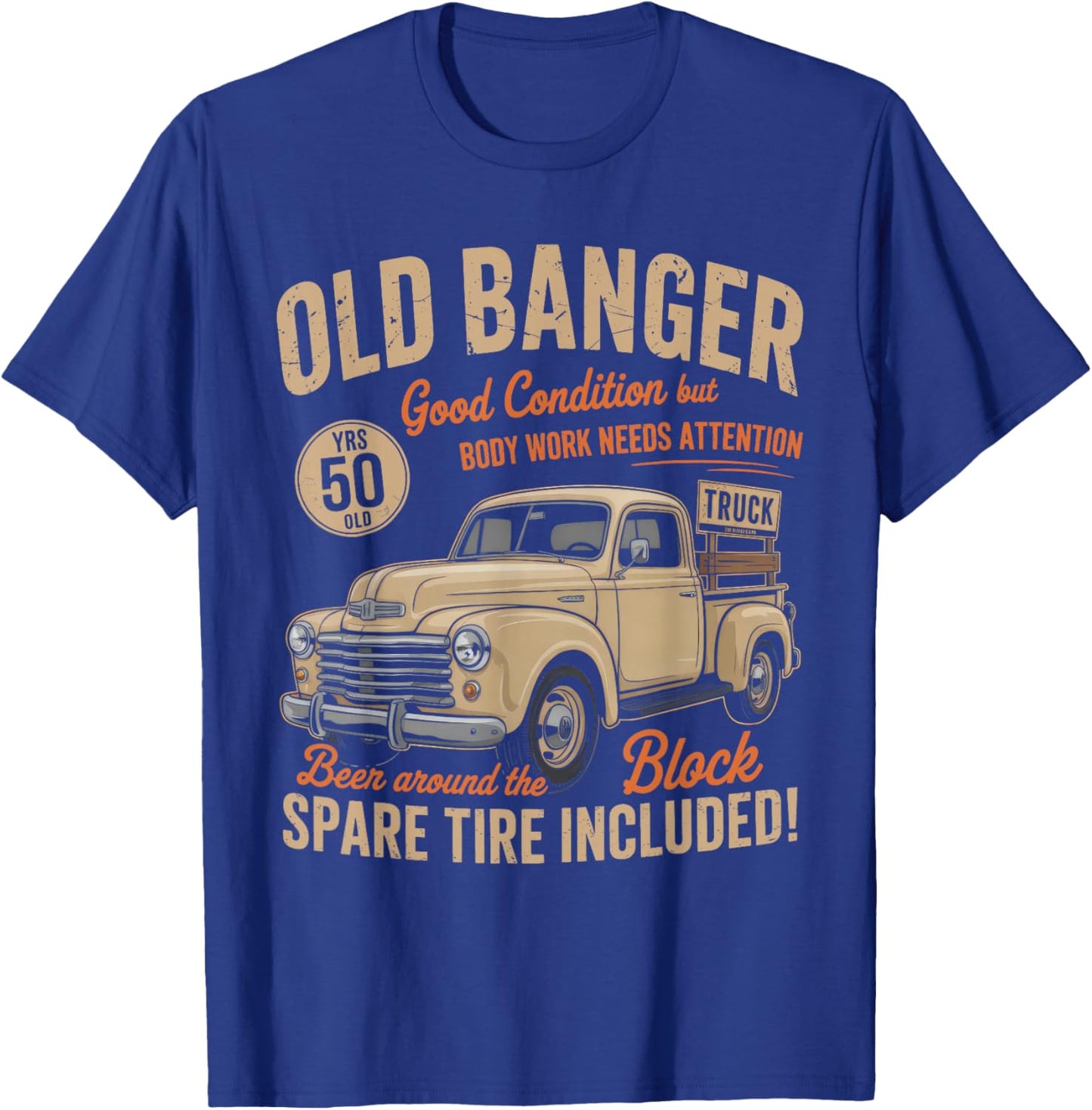 Vintage 50th Birthday Vintage Old Banger 50 Years Old Men T-Shirt - T-Shirt | Royal