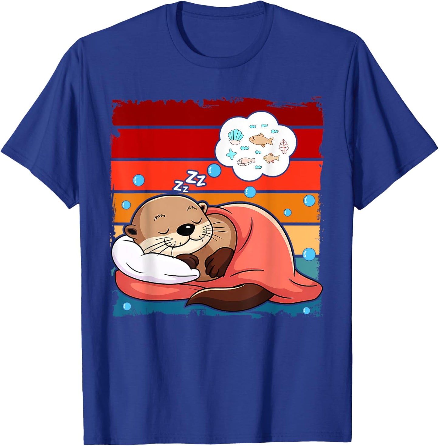 Otter Sleeping Animal Pajamas Nap PJs Outfit Sea Otter T-Shirt - T-Shirt | Royal