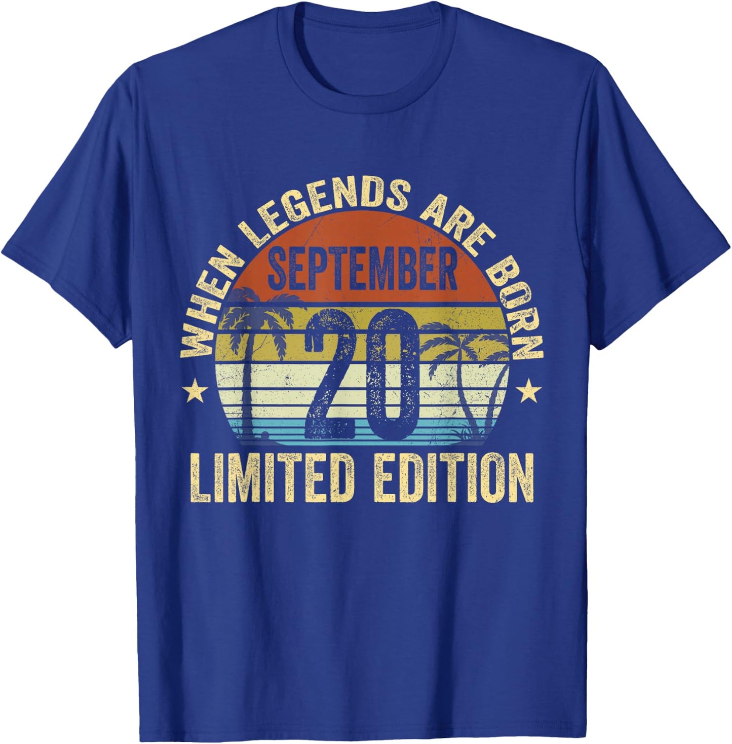 Vintage September 20 | Retro September 20 Birthday T-Shirt - T-Shirt | Royal