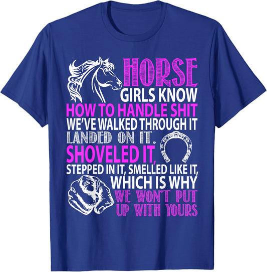 Horse Girls Know: Horse Gift Girls-Horse Lover T-Shirt - T-Shirt | Royal