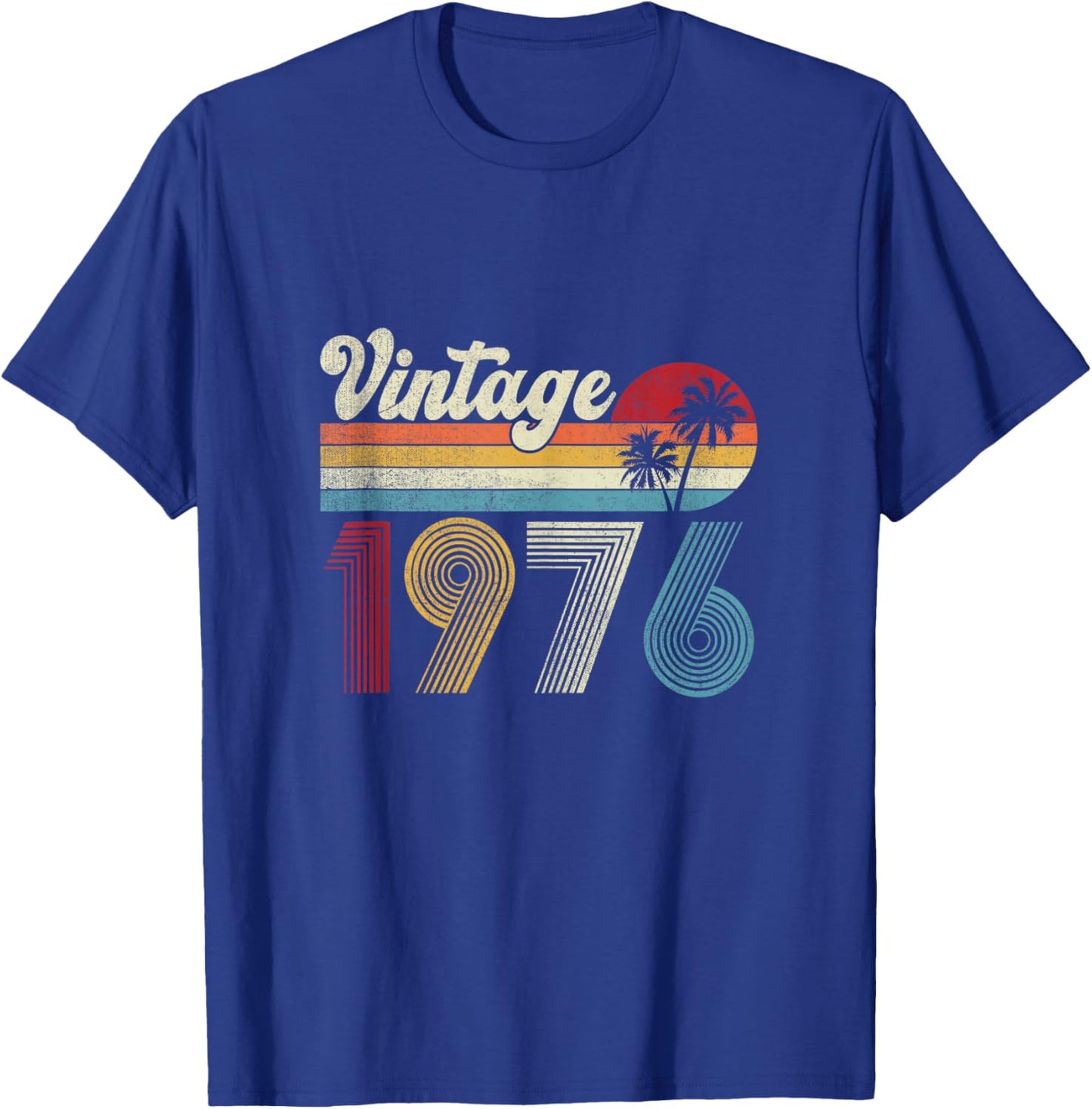 Vintage Born in 1976 Retro 50th Birthday Gifts 50 Years Old T-Shirt - T-Shirt | Royal