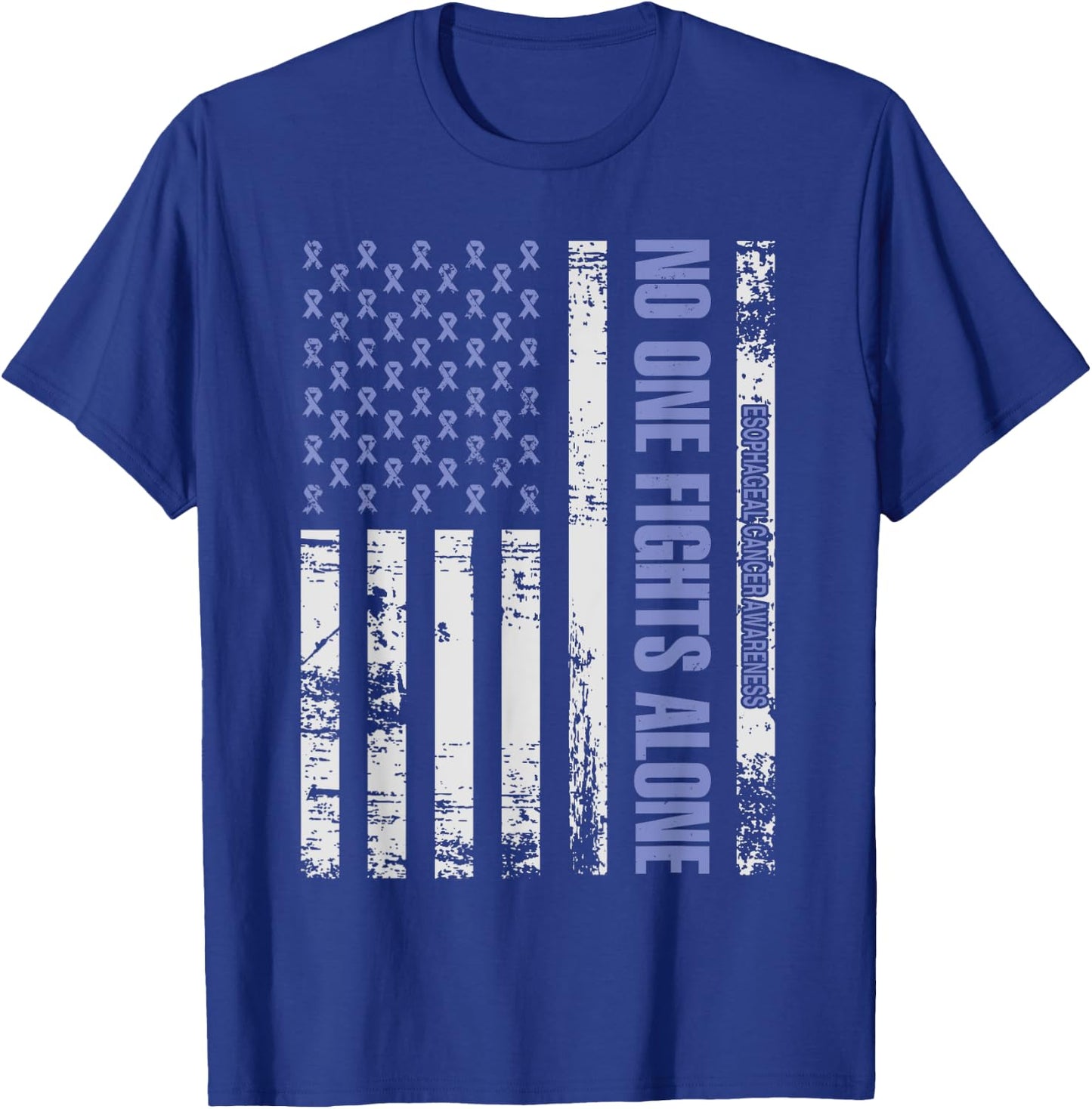 No one Fights alone Esophageal Cancer awareness Shirt T-Shirt - T-Shirt | Royal