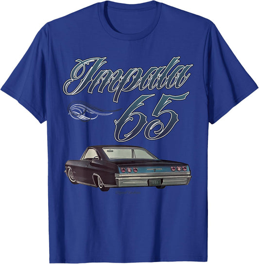1965 Blue Low Rider Kustom Lead Sled Hot Rod Muscle Car T-Shirt - T-Shirt | Royal