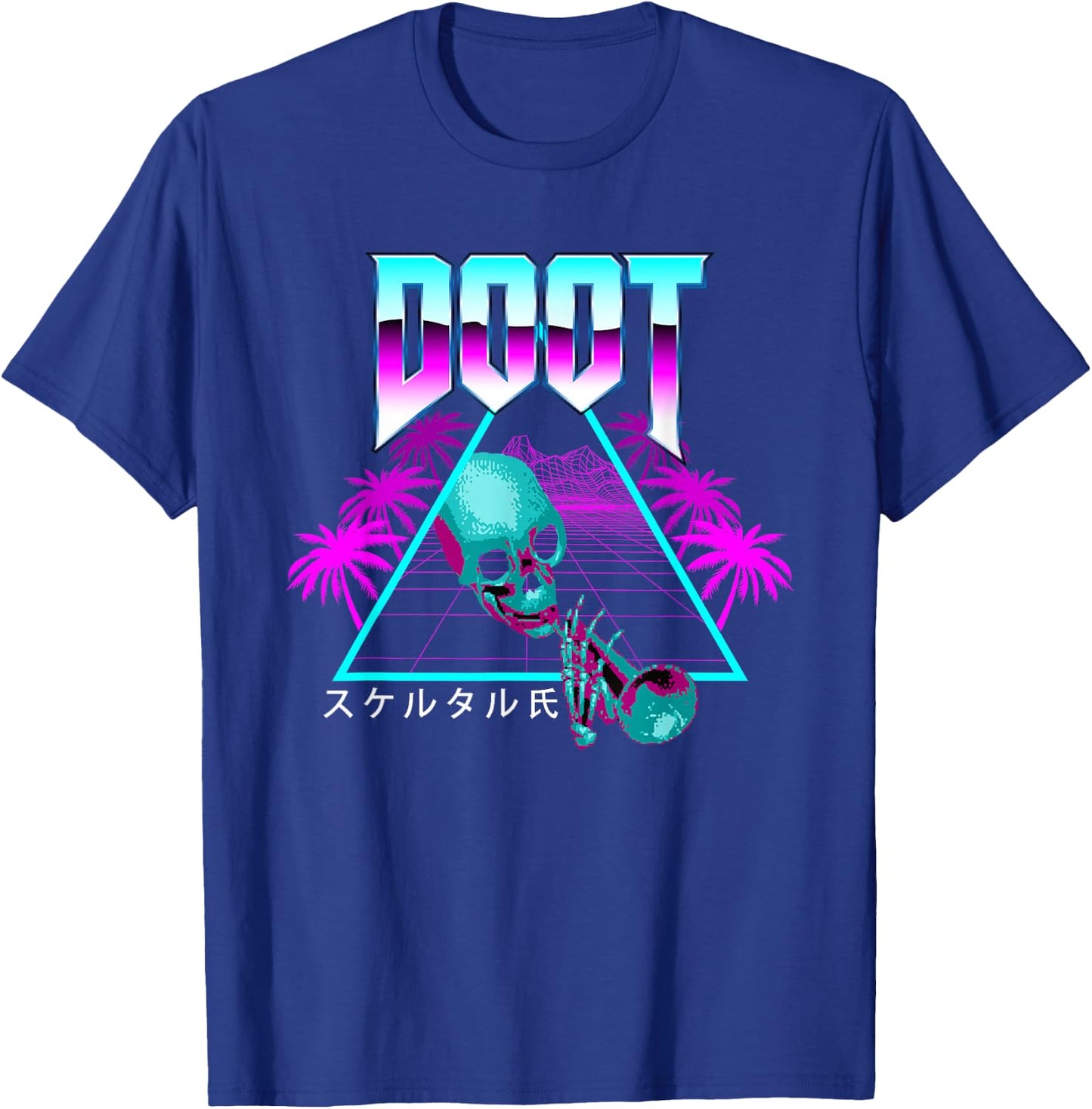 Doot Doot Mr Skeltal Synthwave Retro Streetwear T-Shirt - T-Shirt | Royal