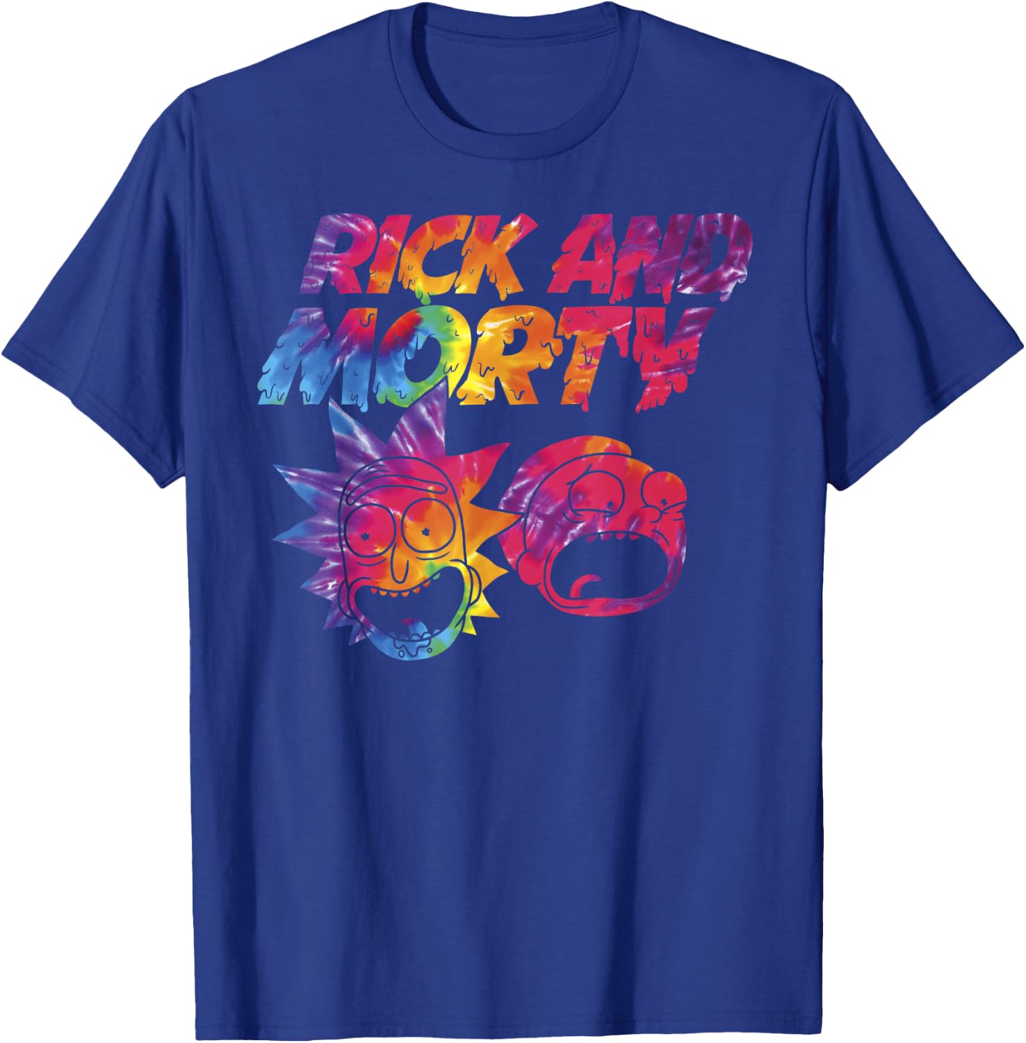 Mademark x Rick and Morty - Rick And Morty Tie Dye Drip Graphic T-Shirt - T-Shirt | Royal