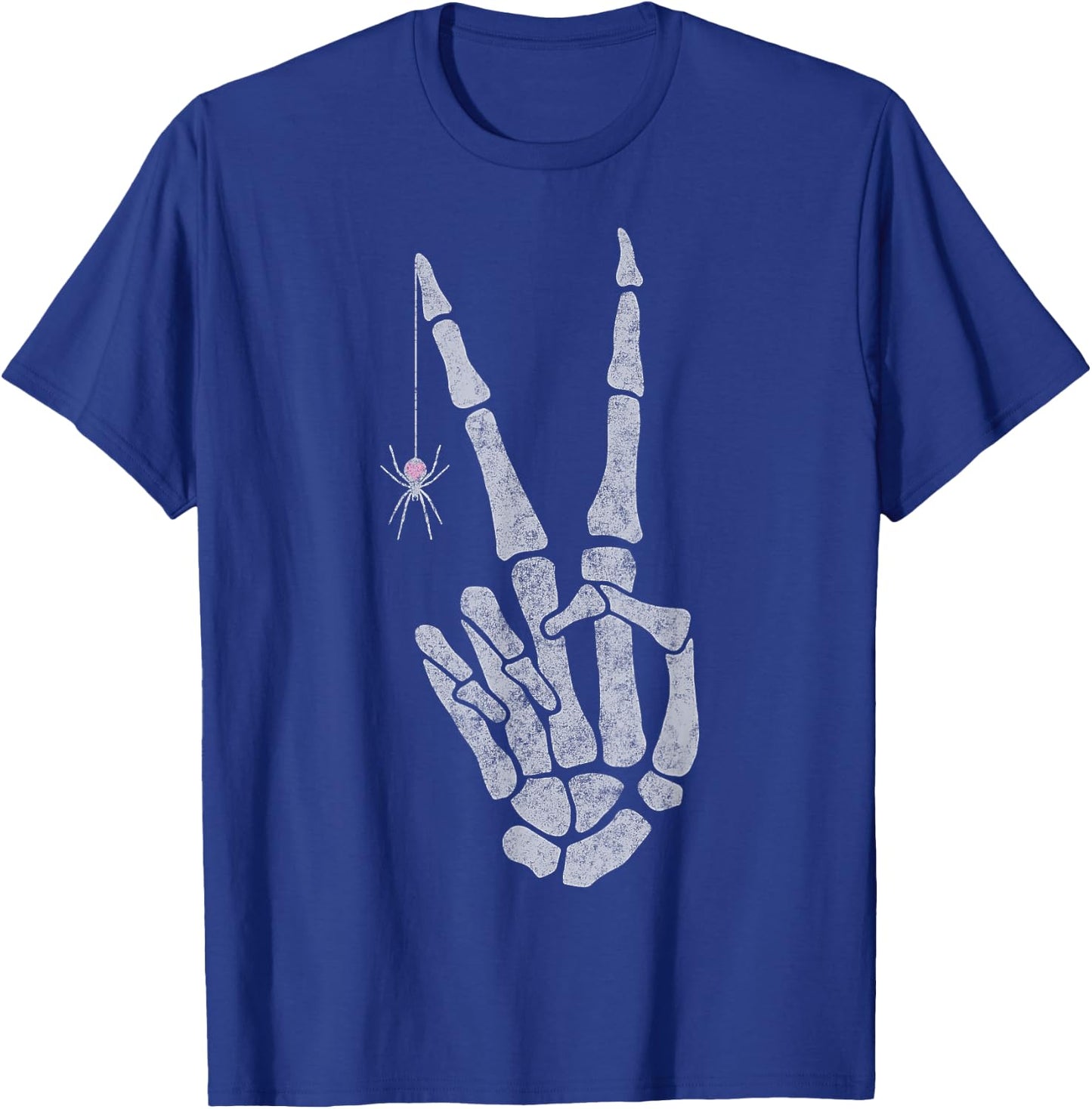 Skeleton Hands Peace Sign T-Shirt - T-Shirt | Royal