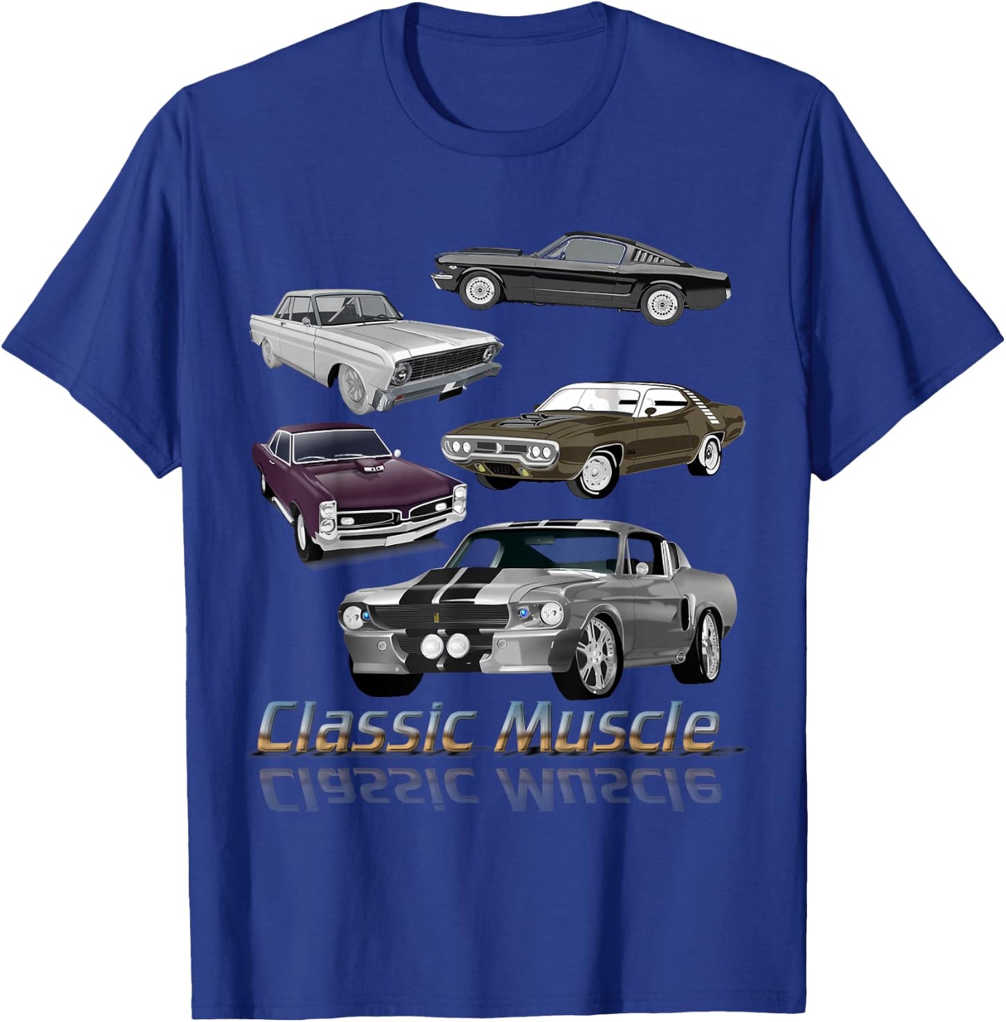 Classic American Muscle Cars Novelty Small T-Shirt - T-Shirt | Royal