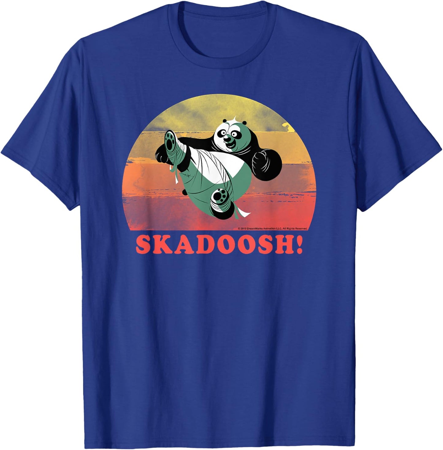 Kung Fu Panda Skadoosh! Retro Circle Portrait T-Shirt - T-Shirt | Royal