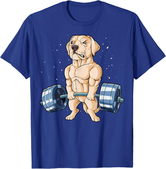 Labrador Weightlifting Funny Deadlift Men Fitness Gym Gifts T-Shirt - T-Shirt | Royal