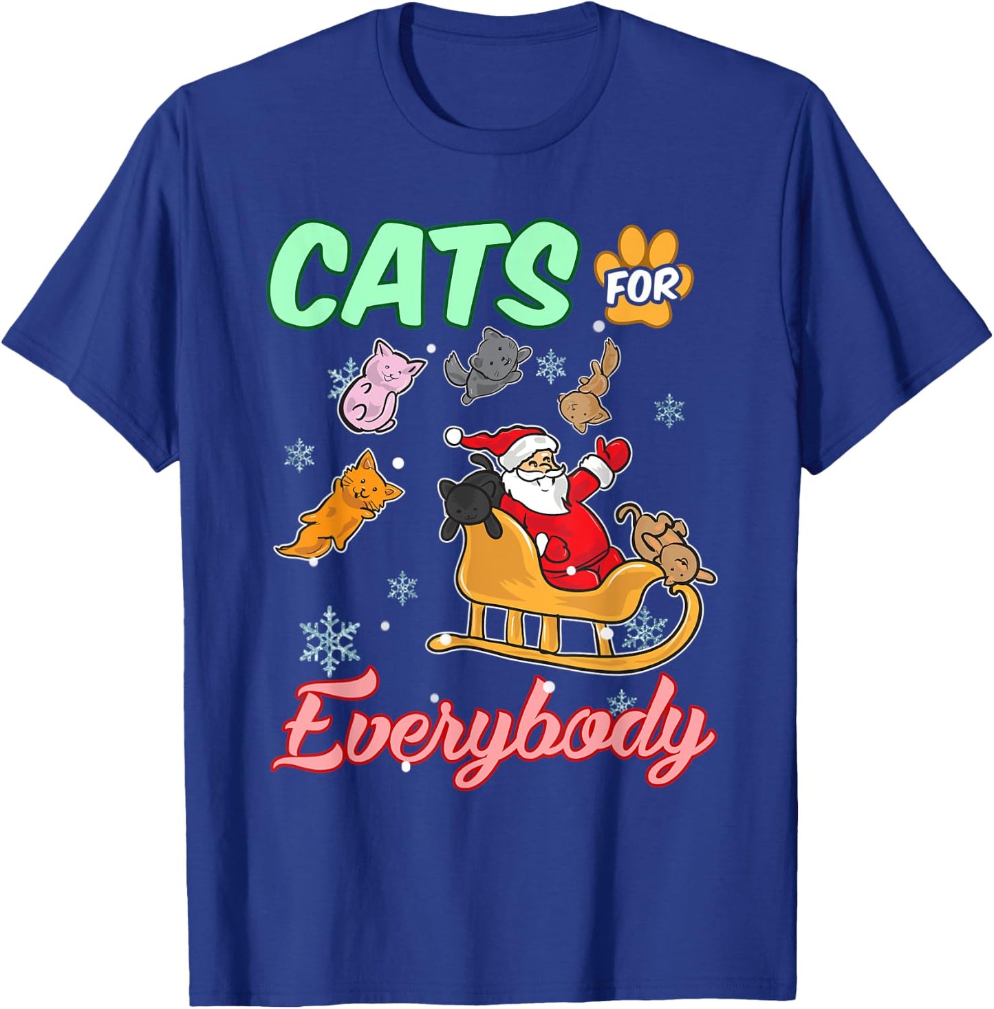 Cats for Everyone Santa Christmas T-Shirt - T-Shirt | Royal