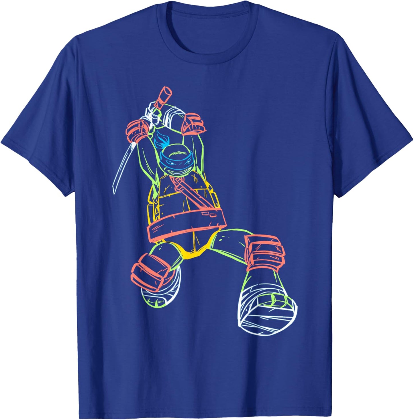 Teenage Mutant Ninja Turtles Outlined Leonardo T-Shirt - T-Shirt | Royal