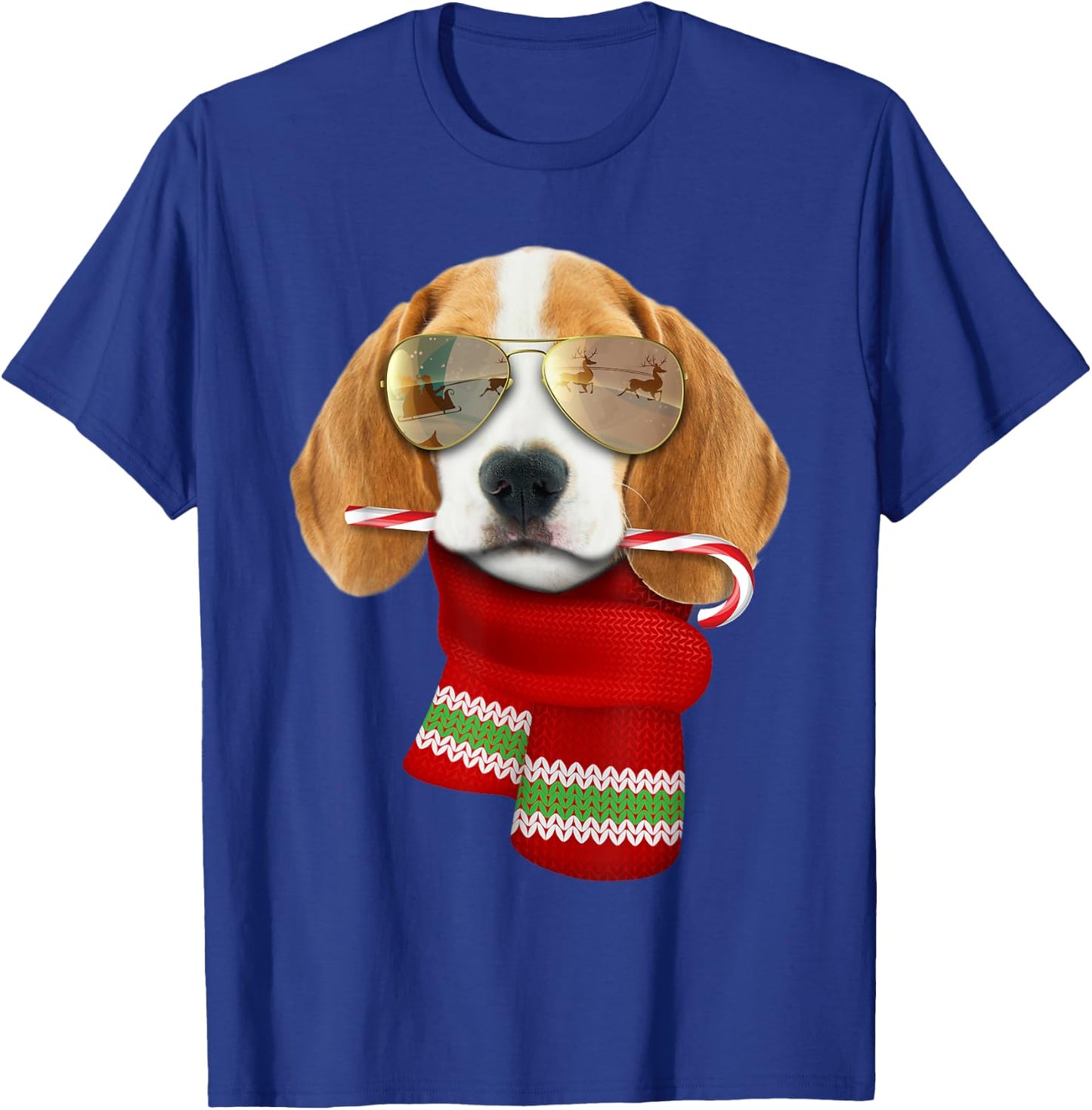 Beagle Shirt Christmas Gift Dog Lovers Puppy Sunglasses Women Kids T-Shirt - T-Shirt | Royal