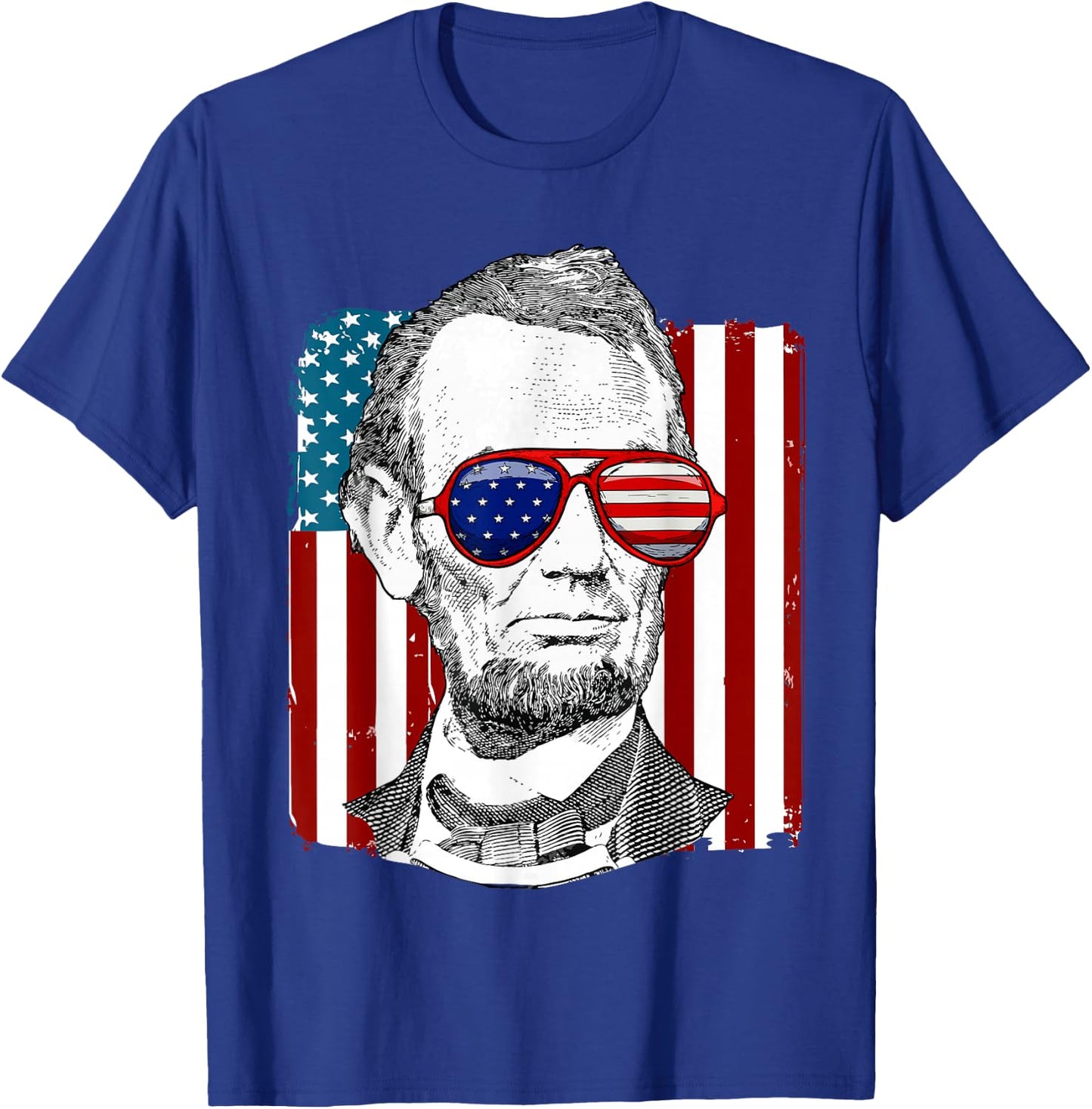 America USA Abe Lincoln 4th of July Men Boys Gift T-Shirt - T-Shirt | Royal