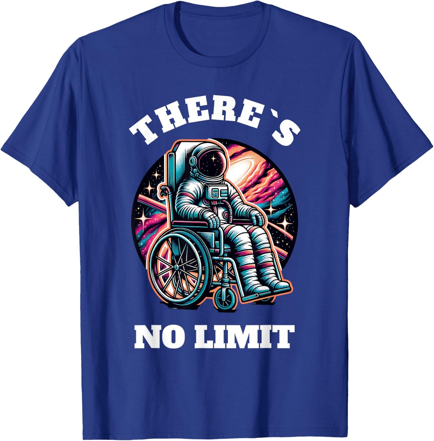Wheelchair Astronaut Motivation Kids with Wheelchair T-Shirt - T-Shirt | Royal