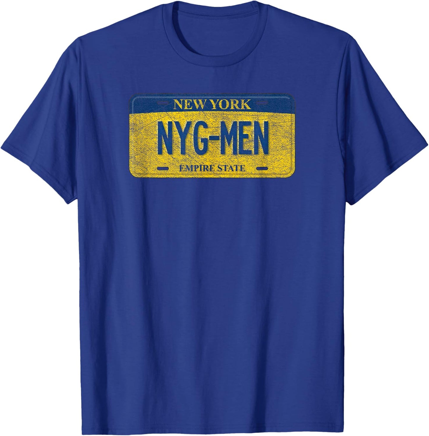Funny NY State Vanity License Plate NYG-Men T-Shirt - T-Shirt | Royal