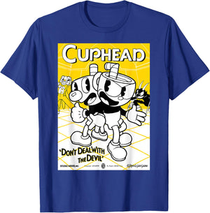 Cuphead Don't Deal With The Devil Poster T-Shirt - T-Shirt | Royal