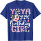 Yaya Of The Birthday Girl Pink Farm Cow 1St Birthday T-Shirt - T-Shirt | Royal