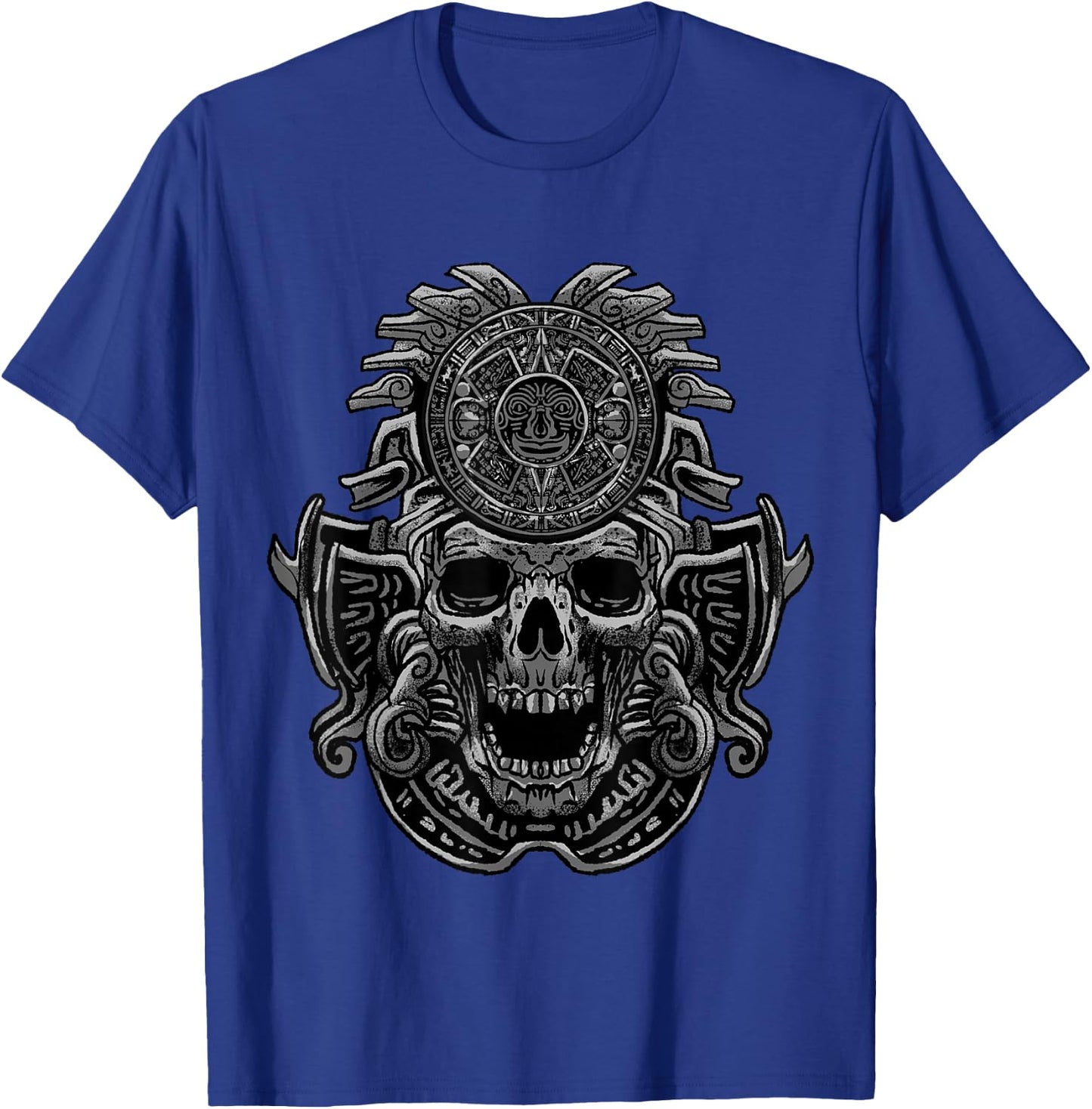 Aztec Skull Cool Death's Head Skeleton Inca Maya Gift T-Shirt - T-Shirt | Royal
