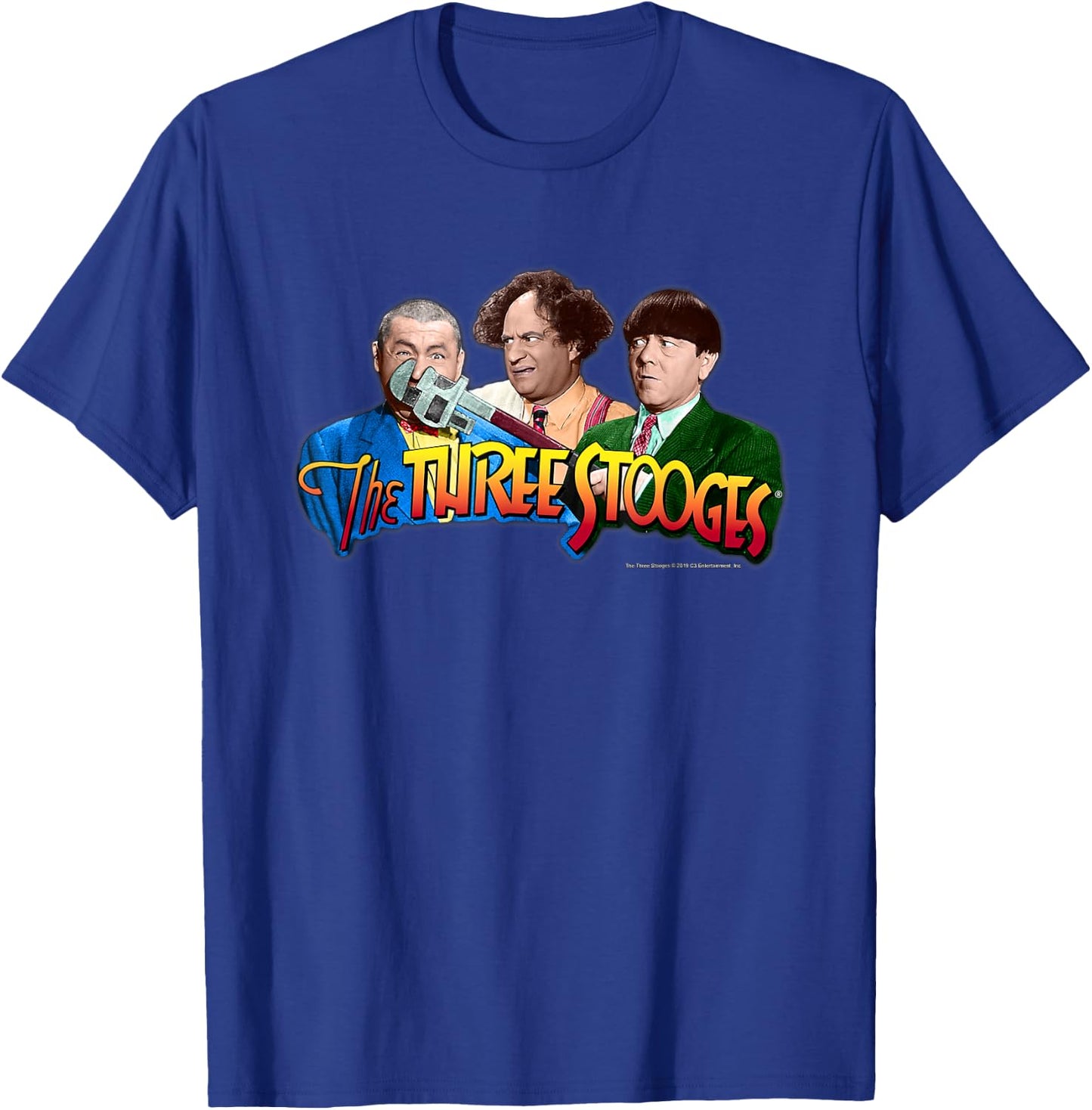 TTS- The Three Stooges: Wrench Logo T-Shirt - T-Shirt | Royal