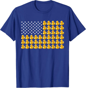 Rubber Duck Funny Duckie American Flag 4th of July Patriotic T-Shirt - T-Shirt | Royal