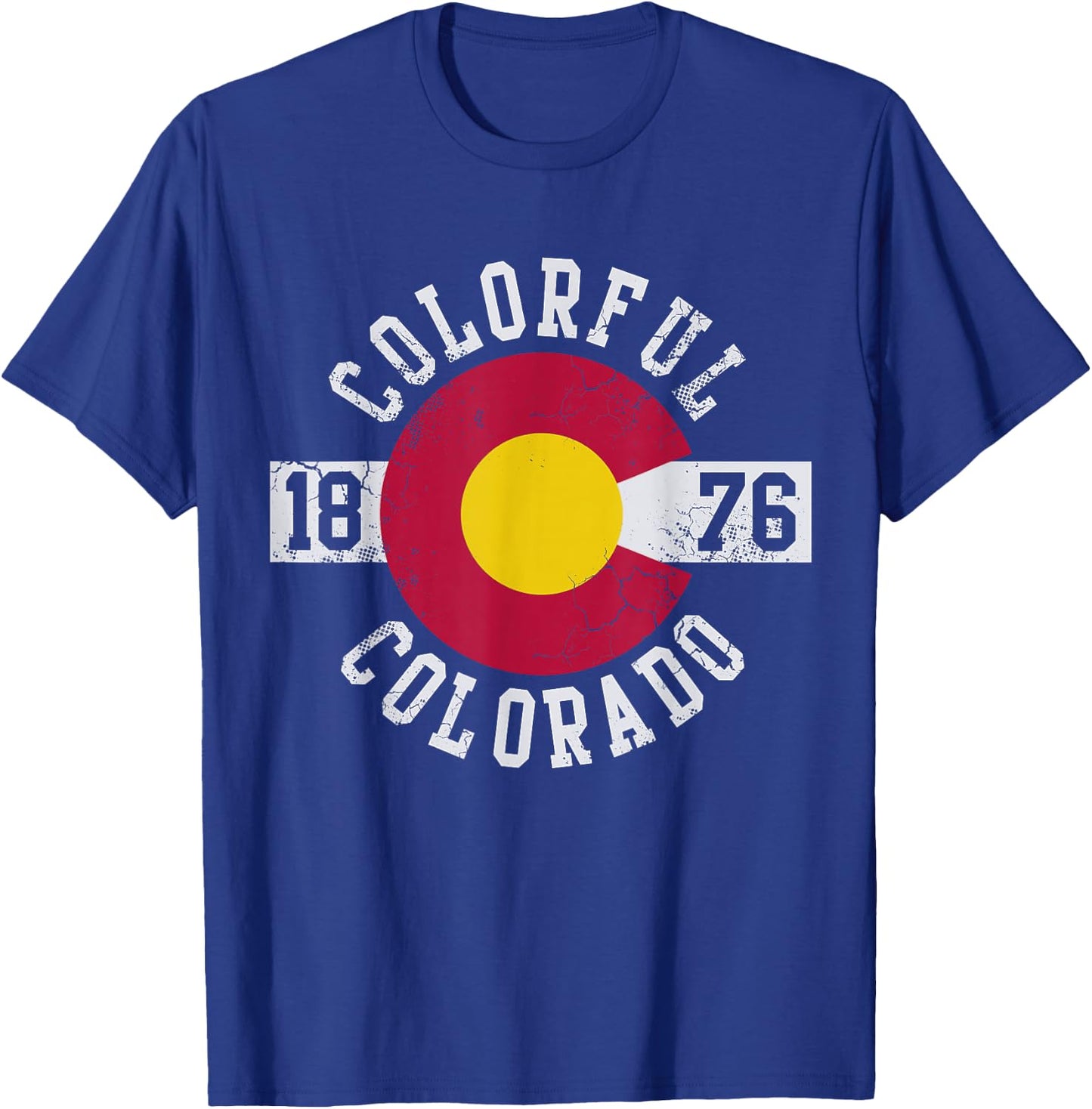 Colorful Colorado Flag T Shirt Gift T-Shirt - T-Shirt | Royal