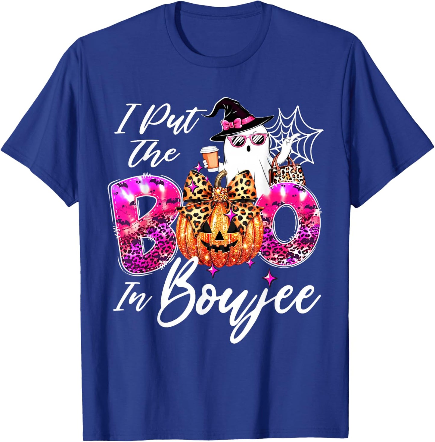 I Put The Boo in Boujee Cute Leopard Boujie Ghost Halloween T-Shirt - T-Shirt | Royal