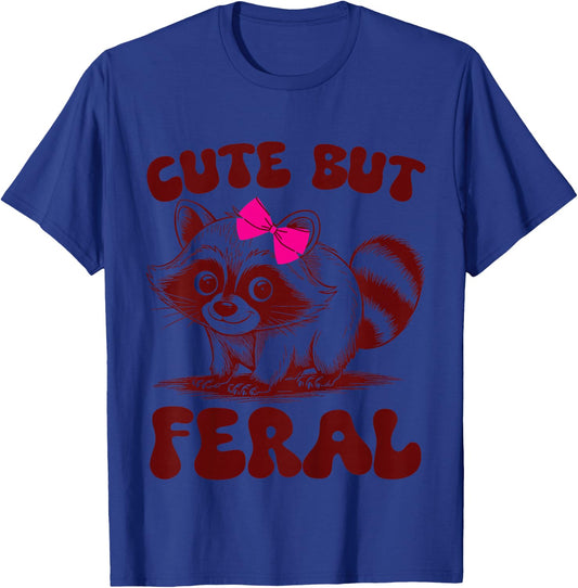 Toddler Girl Raccoon-Shirt Funny Cute But Feral Trash-Panda T-Shirt - T-Shirt | Royal