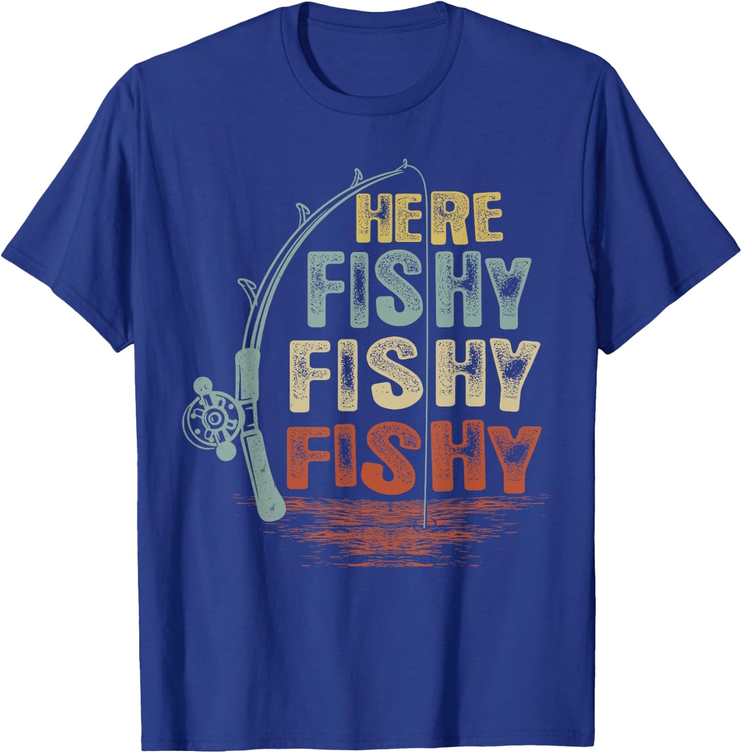 Vintage Here-Fishy Shirt Funny Fishing T-Shirt - T-Shirt | Royal