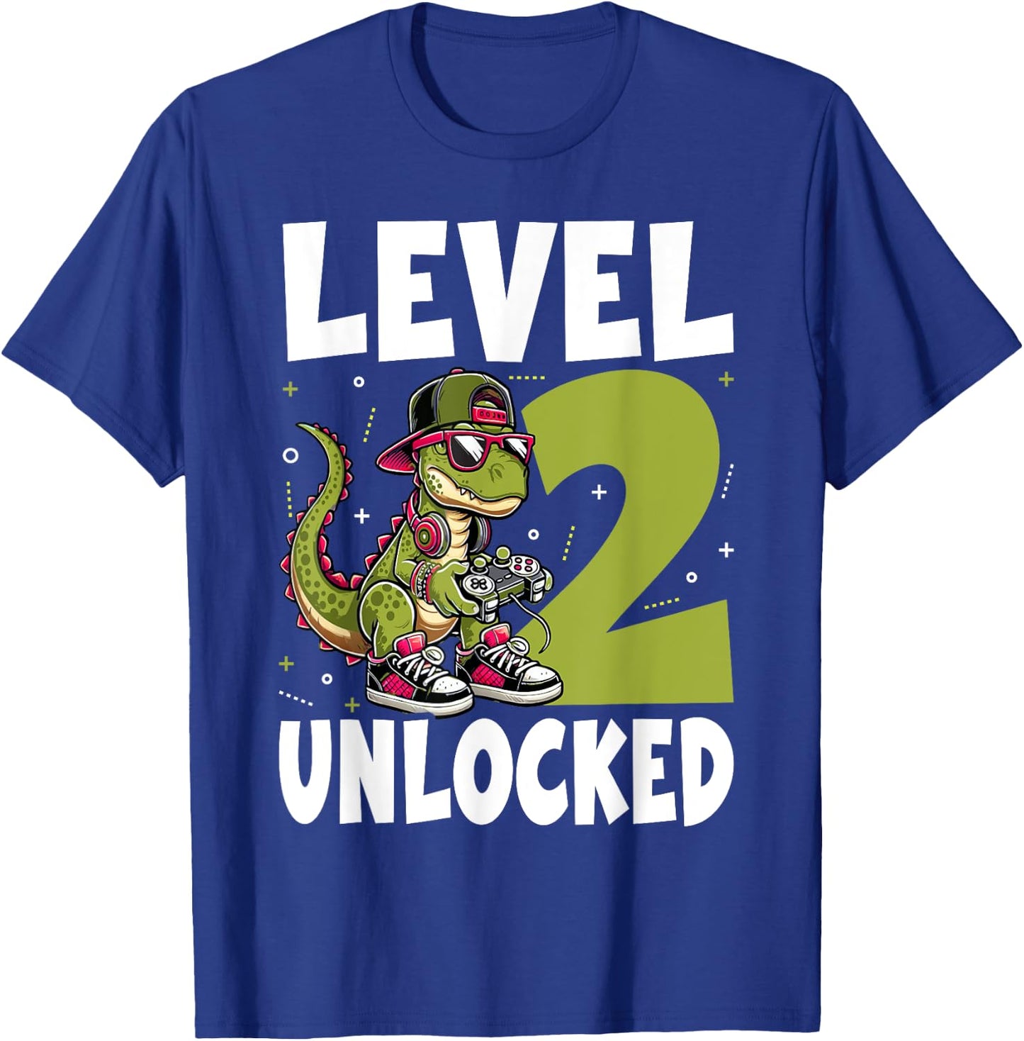 2nd Birthday Dinosaur 2 Years Old Boys T-Shirt - T-Shirt | Royal
