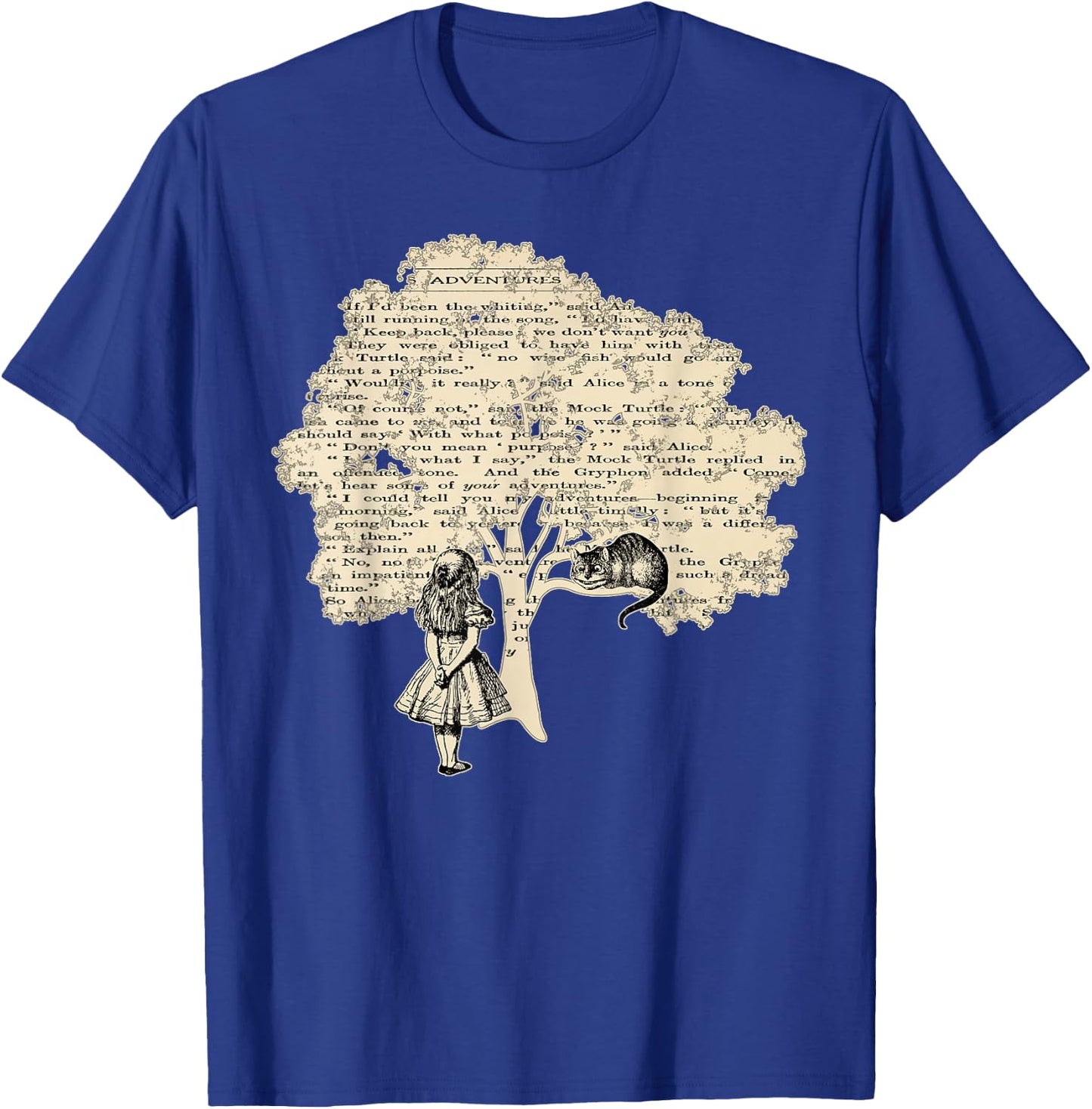 Alice In Wonderland Vintage Book T Shirt Design T-Shirt - T-Shirt | Royal
